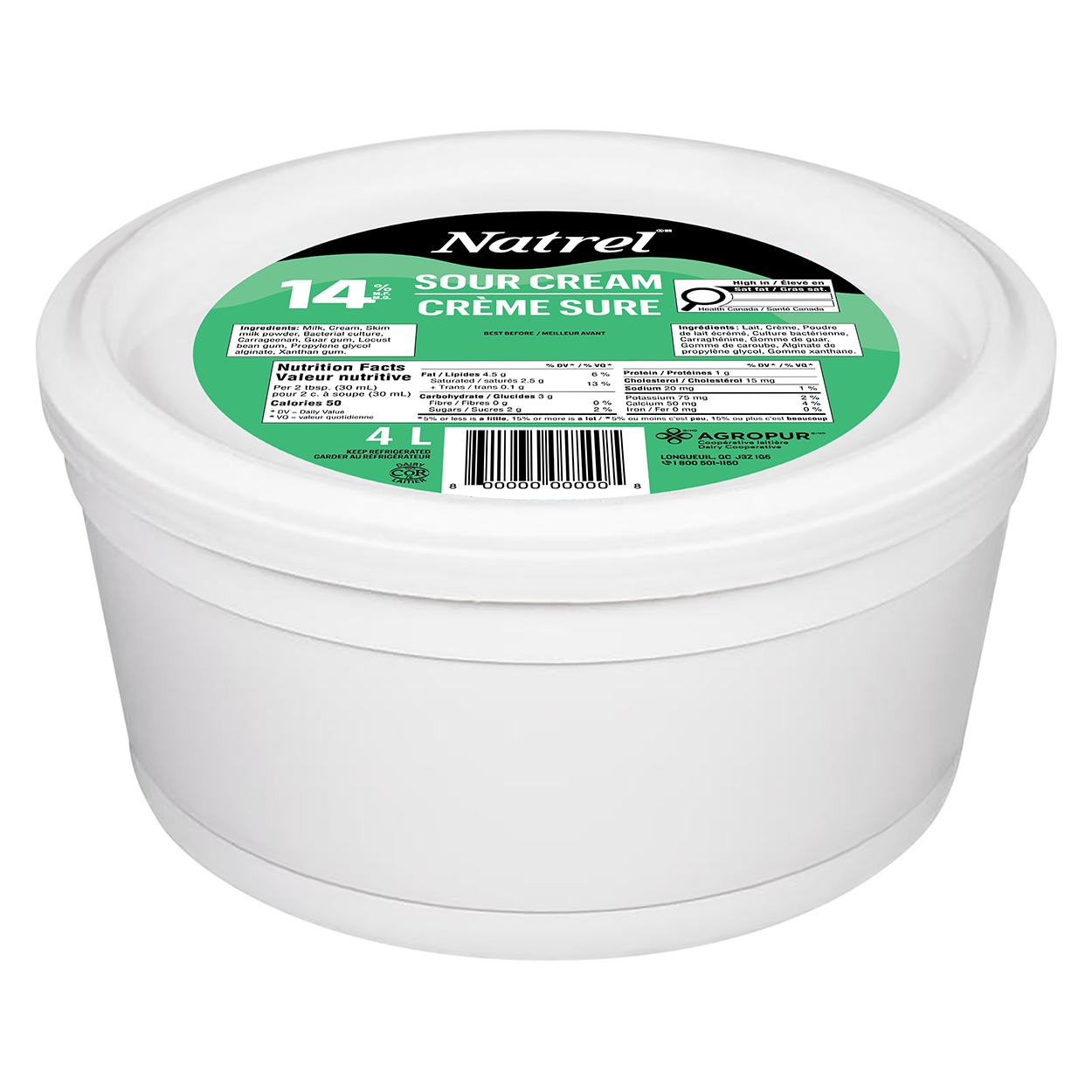 4L NATREL 14% SOUR CREAM | Agropur Solutions